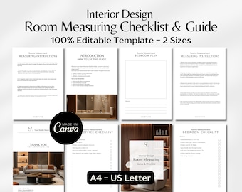 Site Measure Checklist Interior Design Room Measuring Template Interior Design Workshop Measurement Printable Editable Home Dimension Guide