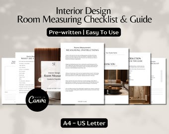Interior Design Room Measuring Template Site Measure Checklist Interior Design Workshop Measurement Printable Editable Home Dimension Guide