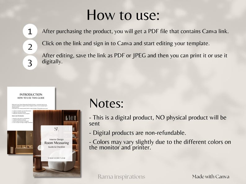 Site Measure Checklist Interior Design Room Measuring Template Interior ...