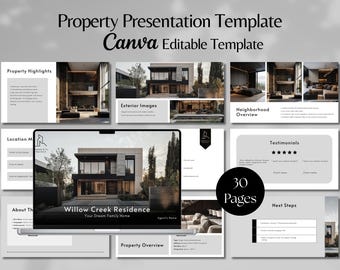 Property Presentation Template, Real Estate Editable Template, Realtor Listing Presentation, Real Estate Marketing, Canva Home Selling
