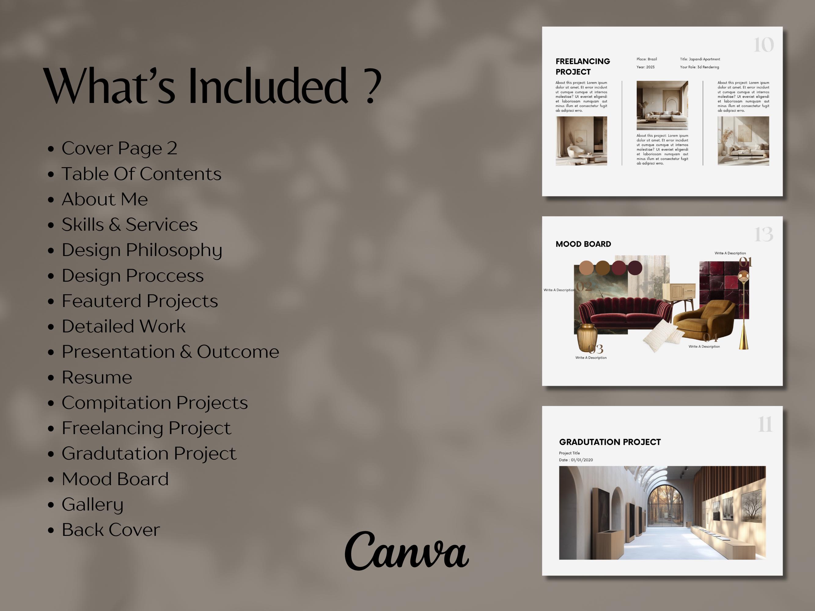 Interior Design Portfolio Template, Minimalist Interior Design Template ...