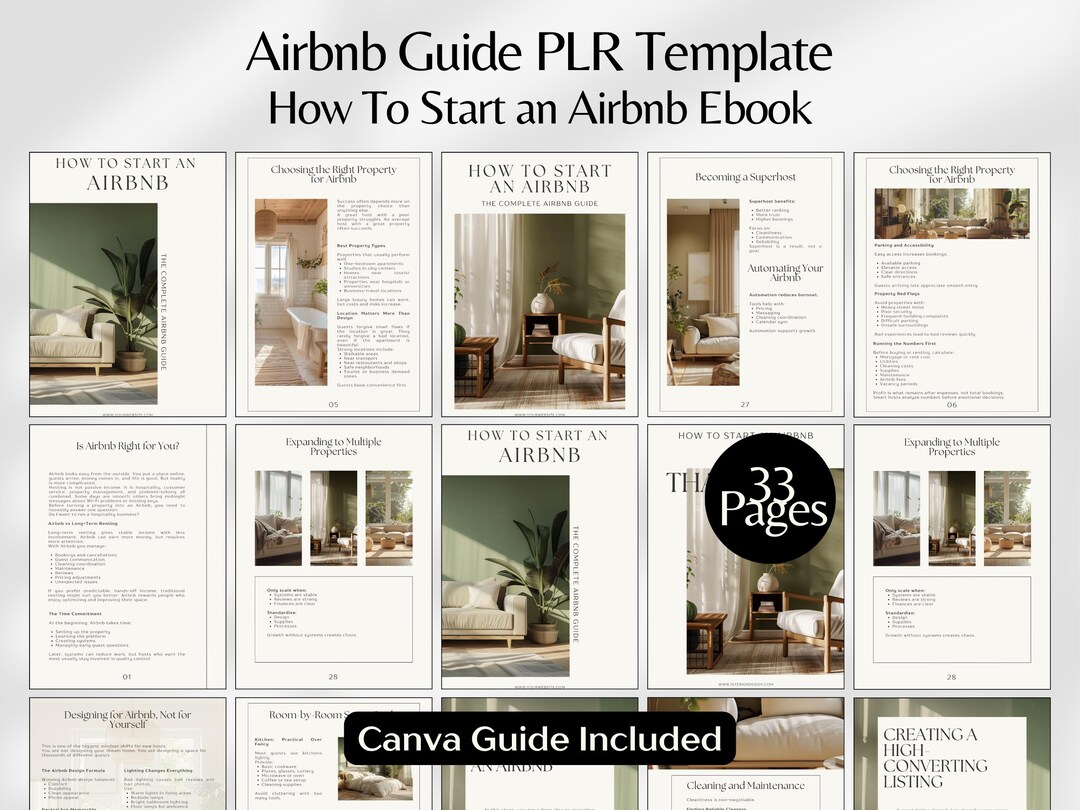Airbnb Guide E-book Template, How to Start an Airbnb Guide, Short ...
