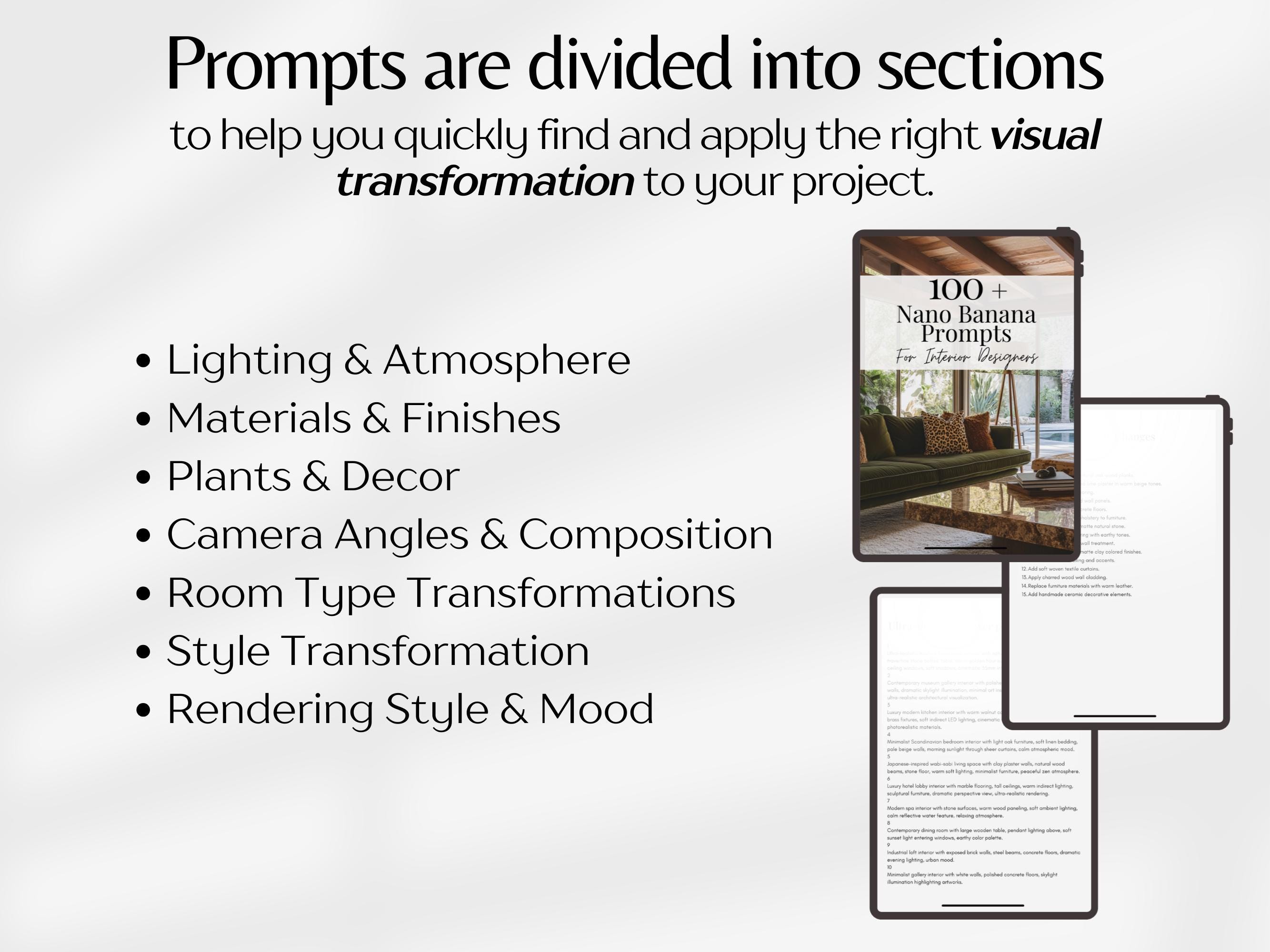 Nano Banana Prompts for Interior Designers, Interior Design AI Prompts ...