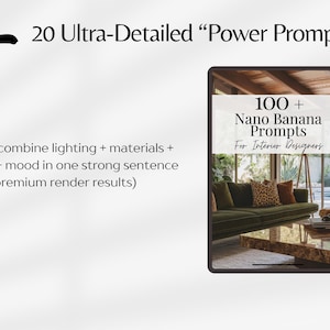 Nano Banana Prompts For Interior Designers, Interior Design AI Prompts, Rendering AI Prompts, Home Decor Templates PDF, Prompts For Interior image 5