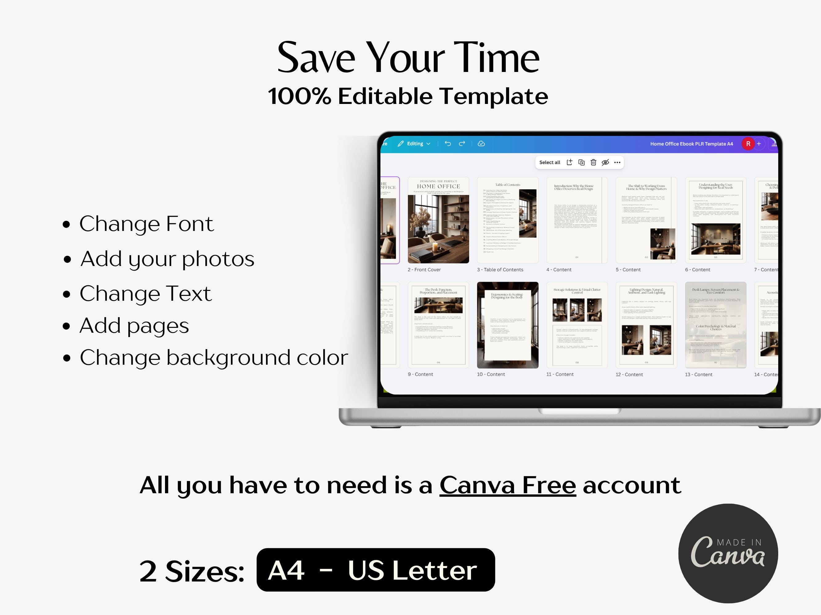 Interior Design Ebook, PLR Canva E-book, Home Office Ebook, Interior ...