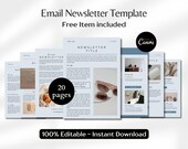Email Newsletter Template E-mail Newsletter Canva Template Small Business Email Marketing Mailing List Pack Blue Aesthetic Newsletter