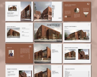 Architecture Portfolio Template, Minimalist Interior Design Canva Template, Architect Landscape Presentation, Project Proposal Catalog