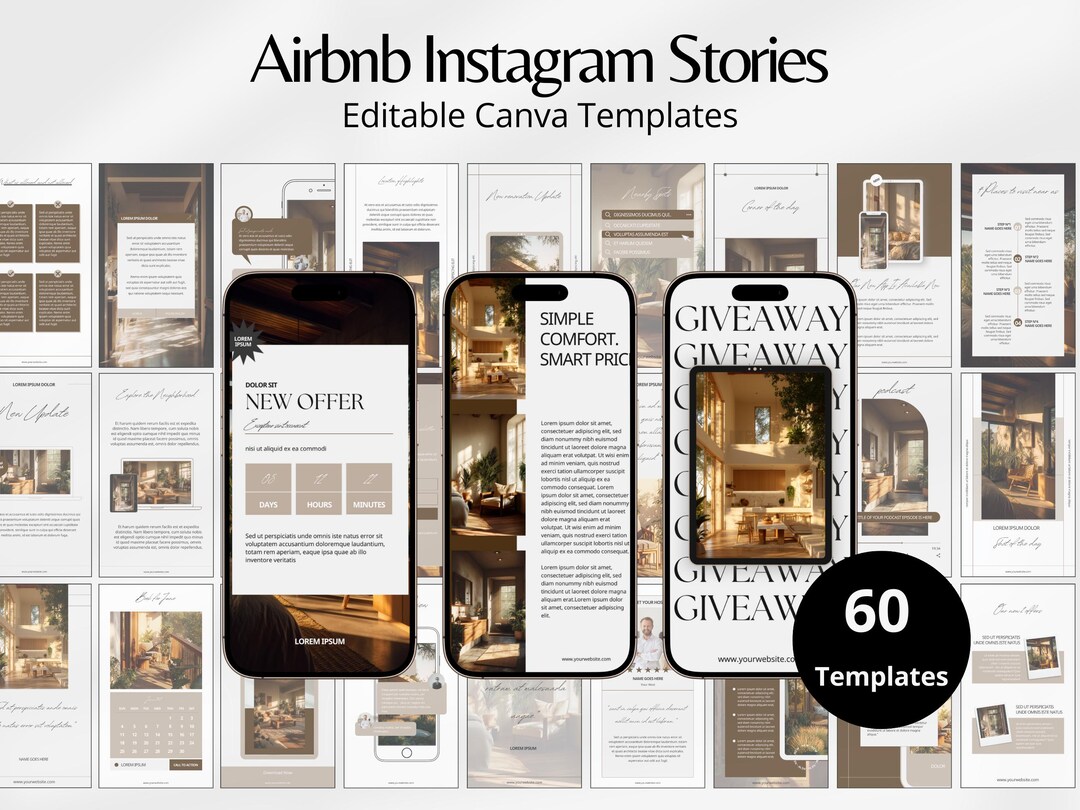 Airbnb Instagram Stories Template, Short Term Rental Insta Marketing ...