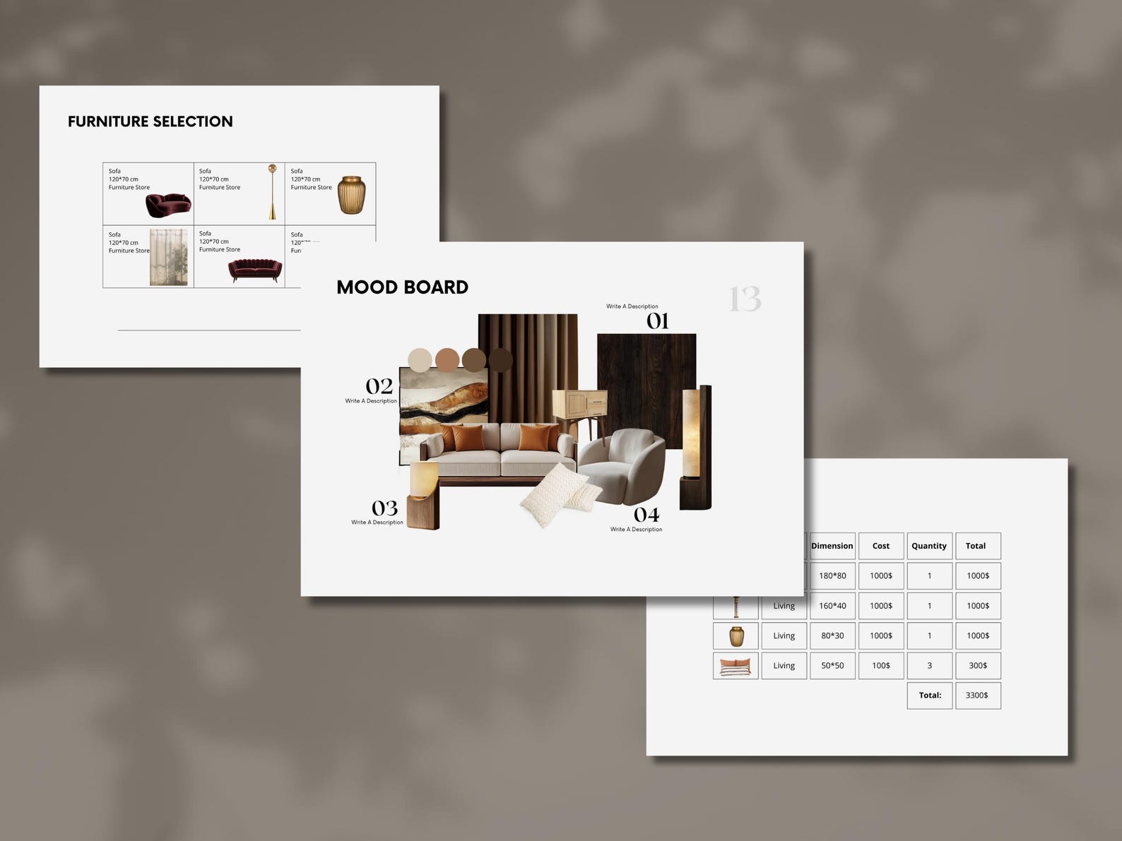 Interior Design Moodboard Template, Minimalist Interior Design Template ...