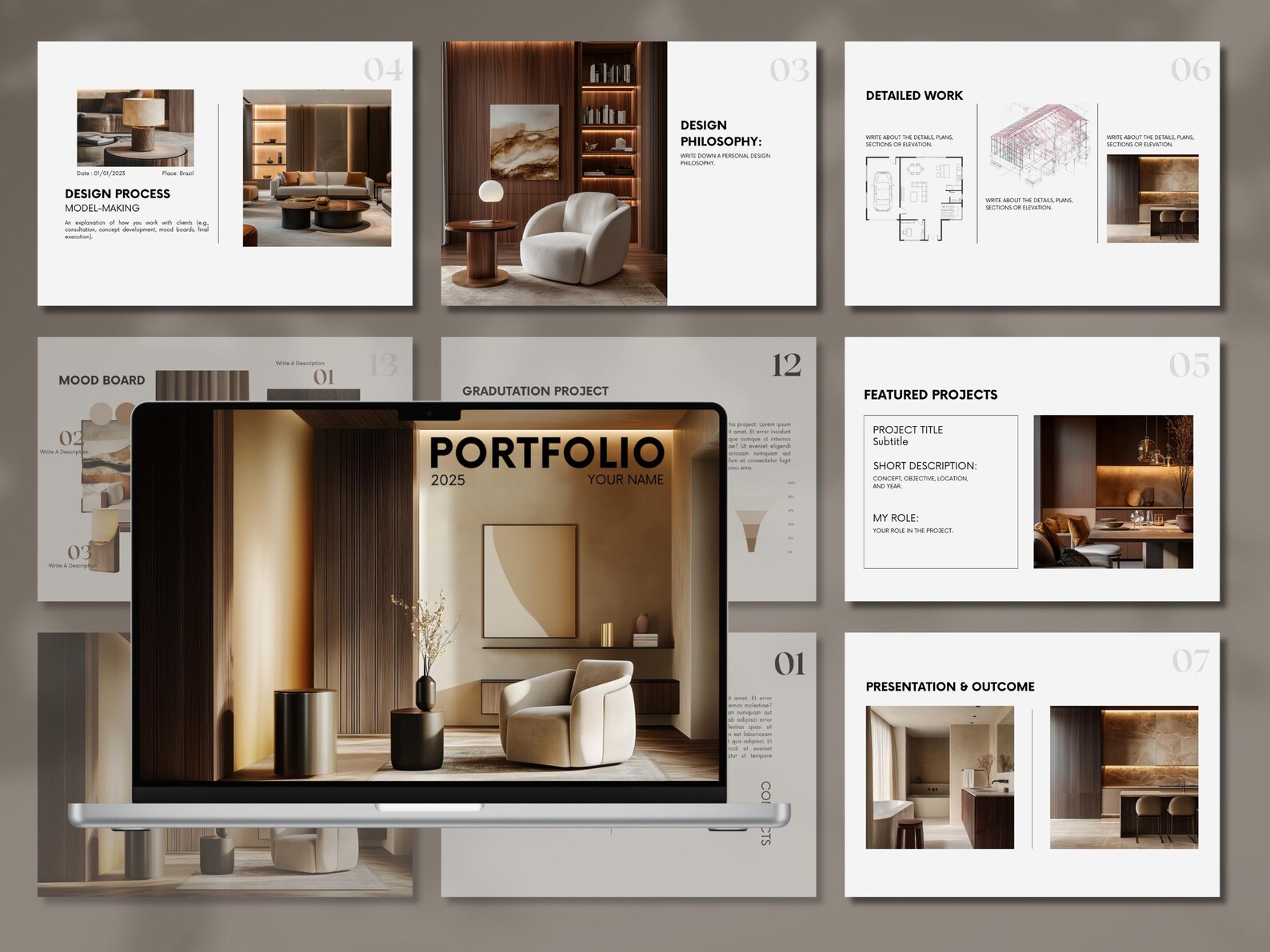 Interior Design Bundle, Interior Design Portfolio Template, Luxury ...