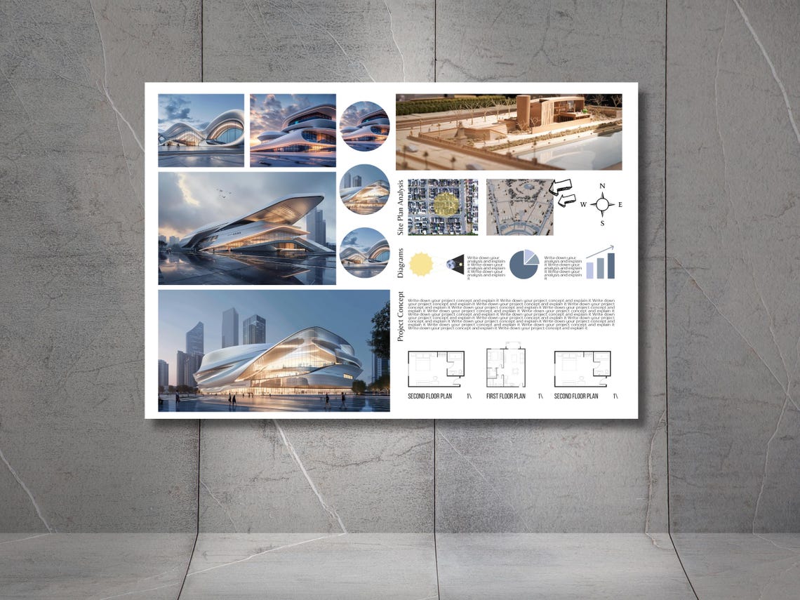 Architecture Poster Canva Template Architecture Presentation Board ...