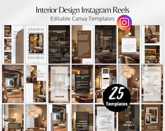 Modelo de Reels para Instagram de Design de Interiores, Marketing de Instagram para Design de Interiores, Modelo de Reels para Decoração de Casa, Modelo de Reels para Vídeos de Arquitetos no Canva