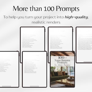 Nano Banana Prompts For Interior Designers, Interior Design AI Prompts, Rendering AI Prompts, Home Decor Templates PDF, Prompts For Interior image 3
