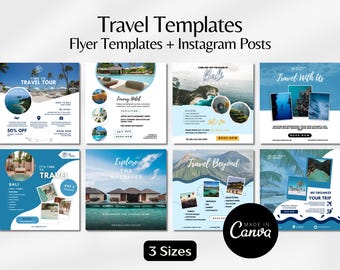 Travel Canva Template, Travel Instagram Post, Travel Flyer Template, Travel Agent Brochure, Trip Pricing Guide, Hotel Package, Social Media