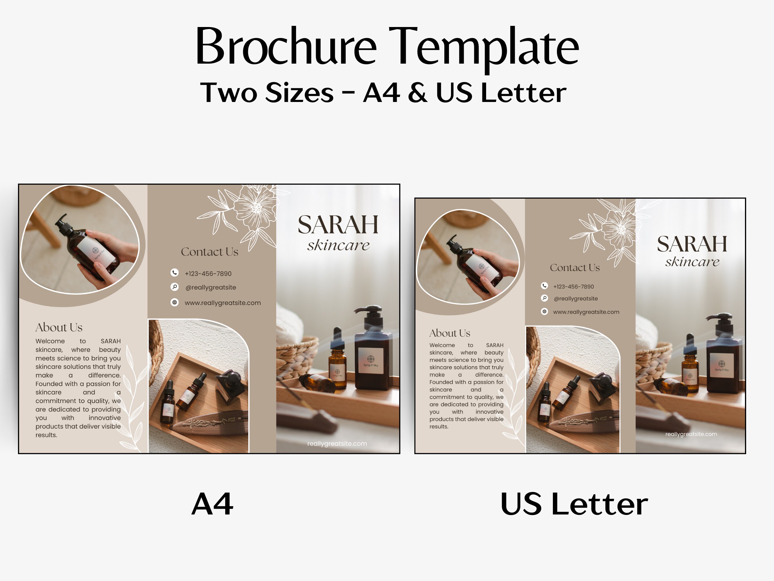 Editable Brochure Template Digital Flyer Canva Template Custom Tri-fold ...