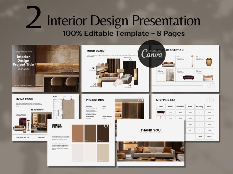 Interior Design Templates, Luxury Interior Design Bundle, Interior ...
