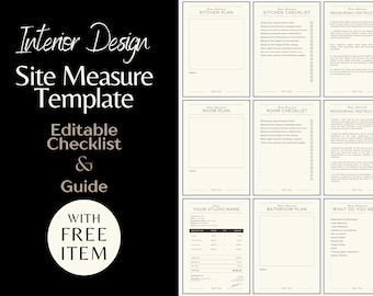 Interior Design Site Measure Template Room Measure Checklist Interior Design Workshop Measurement Printable Editable Home Dimension Guide