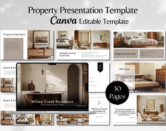 Property Presentation Template, Real Estate Editable Template, Realtor Listing Presentation, Real Estate Marketing, Canva Home Selling