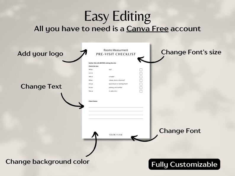 Site Measure Checklist Interior Design Room Measuring Template Interior ...
