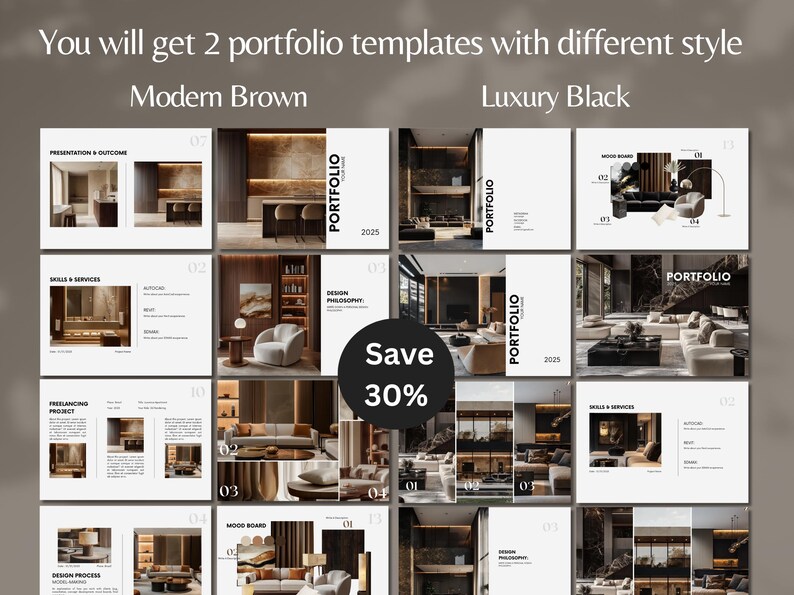 Interior Design Bundle, Interior Design Portfolio Template, Luxury ...