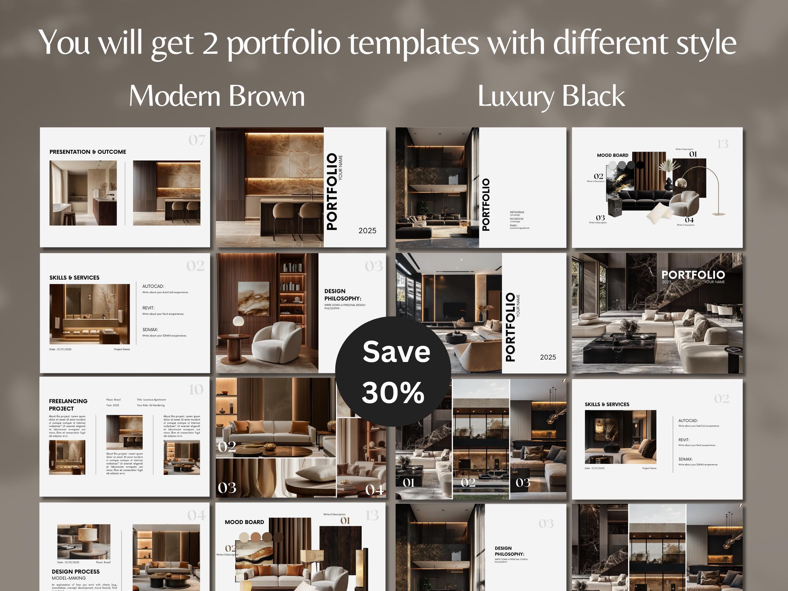 Interior Design Bundle, Interior Design Portfolio Template, Luxury ...