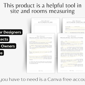 Interior Design Site Measure List, Room Measurement Tracker, Interior ...