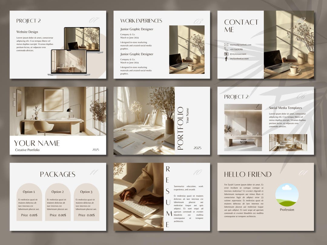 Editable Portfolio Template, Minimalist Freelancer Portfolio Canva ...