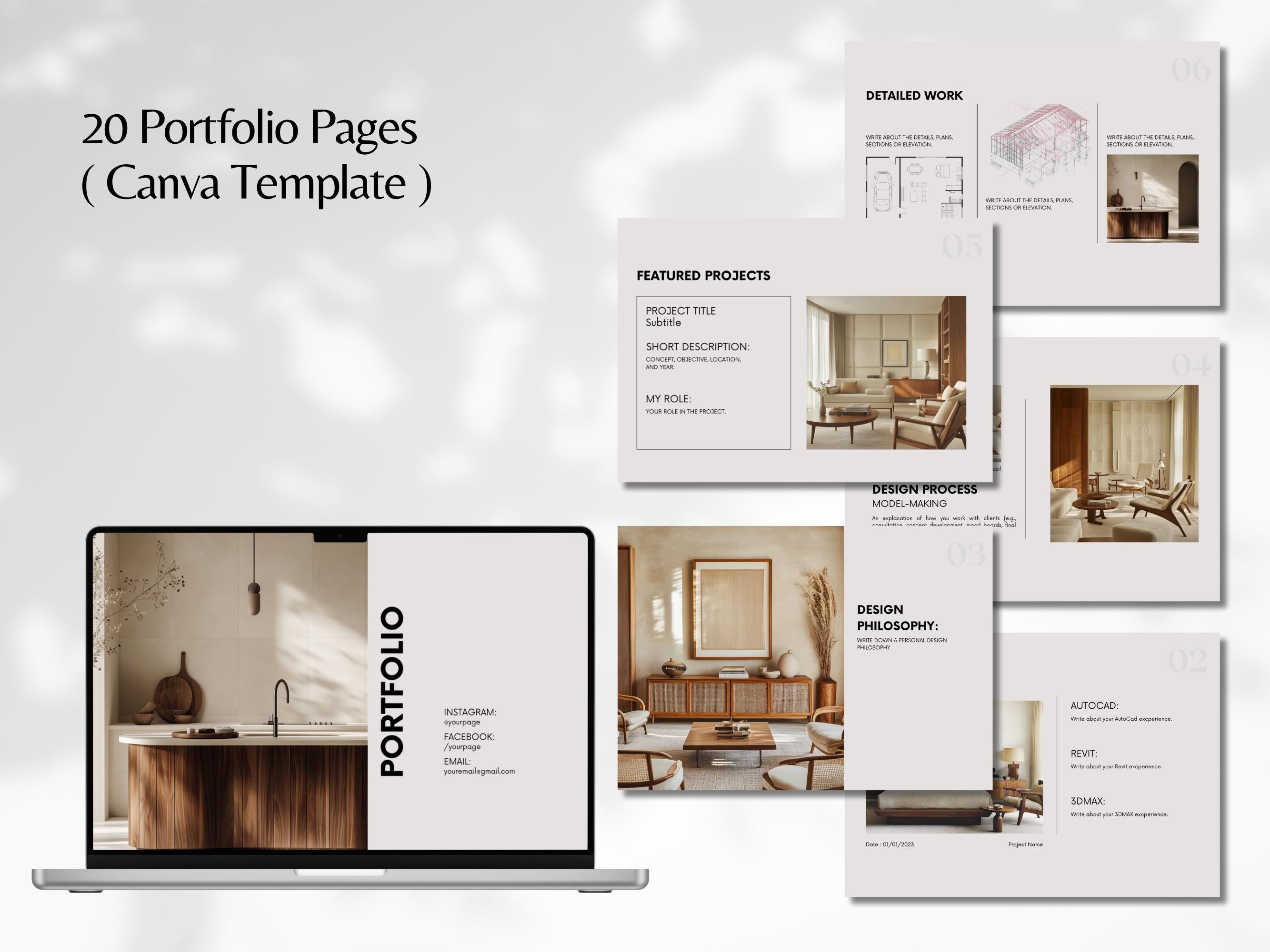 Interior Design Portfolio Template, Mid-century Interior Design ...