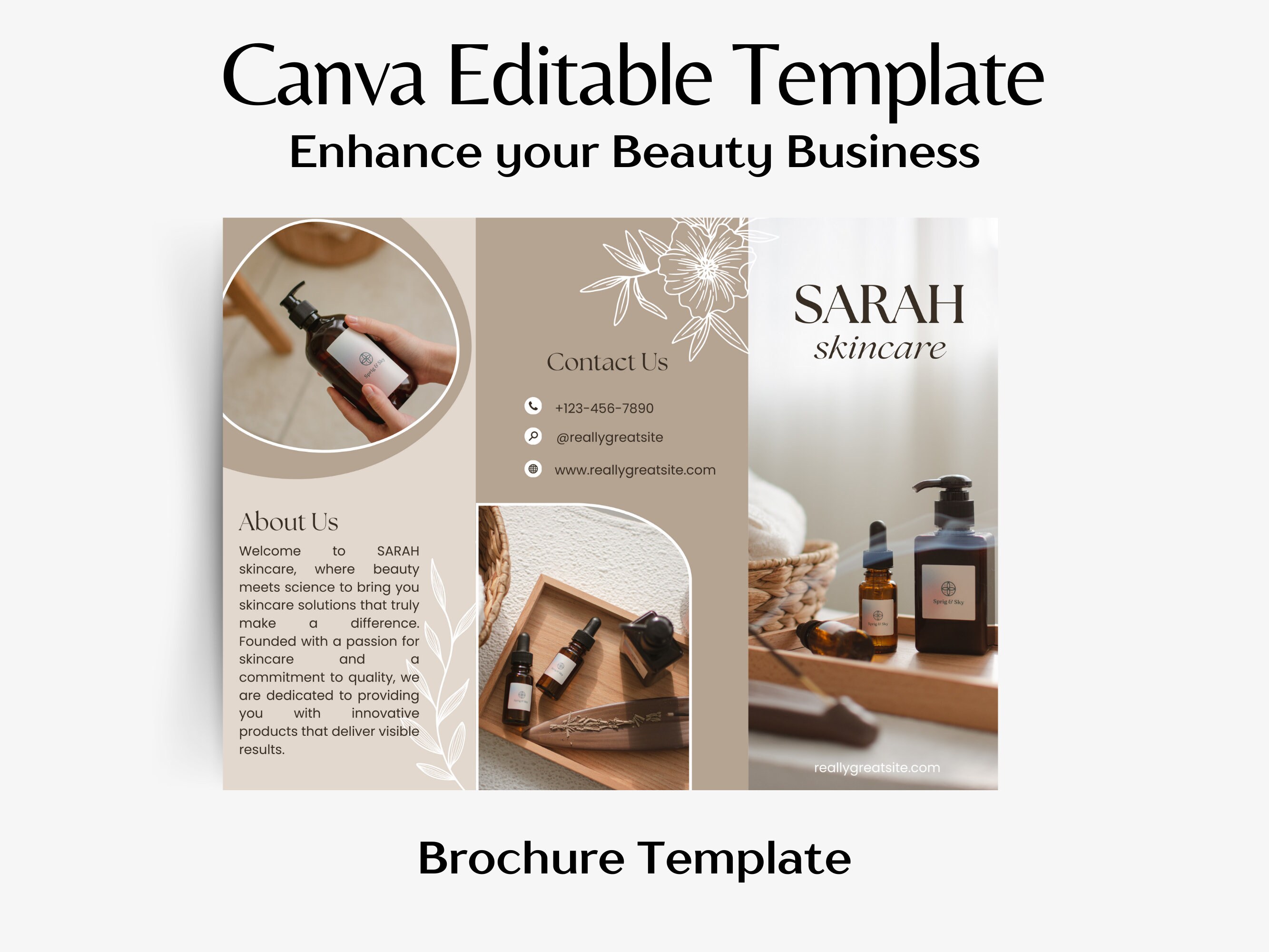 Editable Brochure Template Digital Flyer Canva Template Custom Tri-fold ...