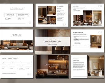 Interior Design Welcome Guide Template, Interior Design Client Onboarding Template, Interior Designer Must-have Templates, Project Timeline
