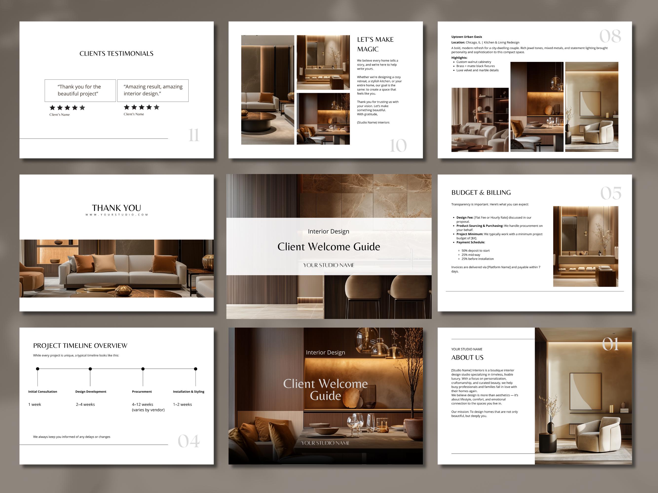 Interior Design Welcome Guide Template, Interior Design Client ...