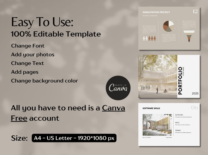 Architecture Portfolio Template, Minimalist Interior Design Canva ...