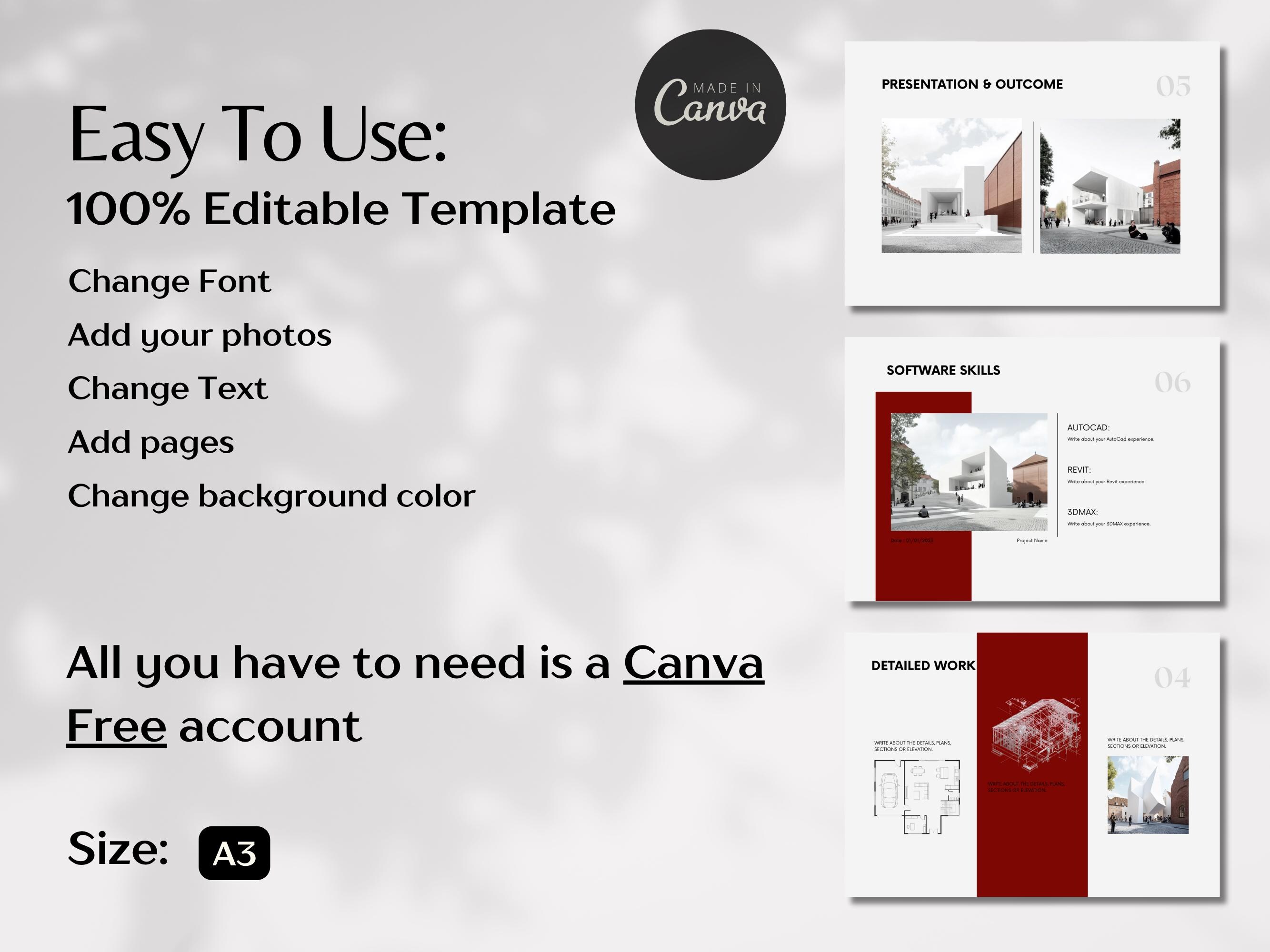 Architektur Portfolio Vorlage, Minimalistische Architektur Canva ...