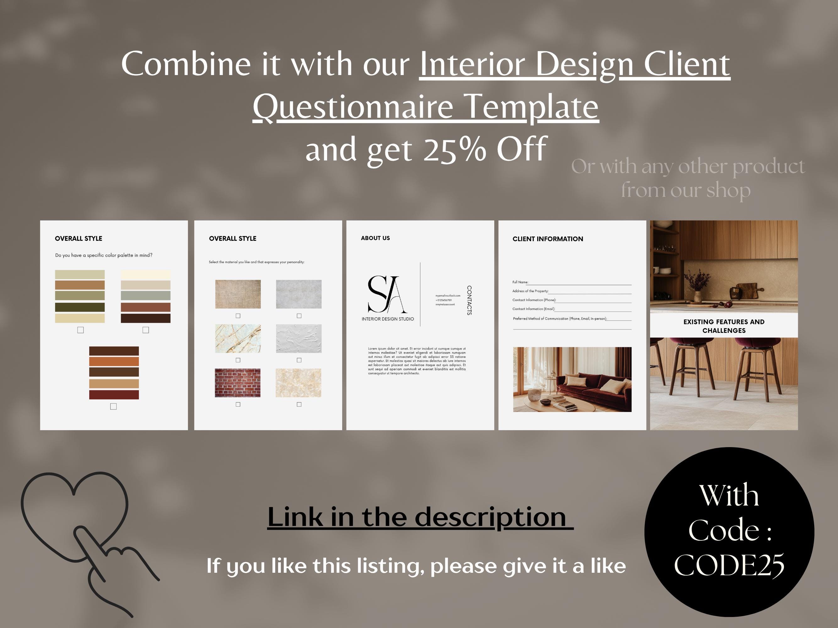Interior Design Welcome Guide Template, Interior Design Client ...