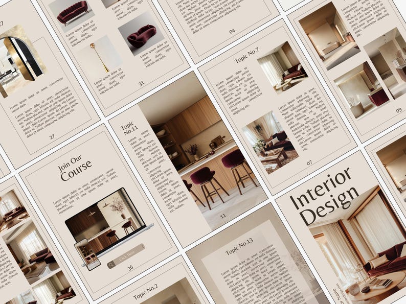 Interior Design Ebook Template Canva Editable Ebook Template Home Decor ...