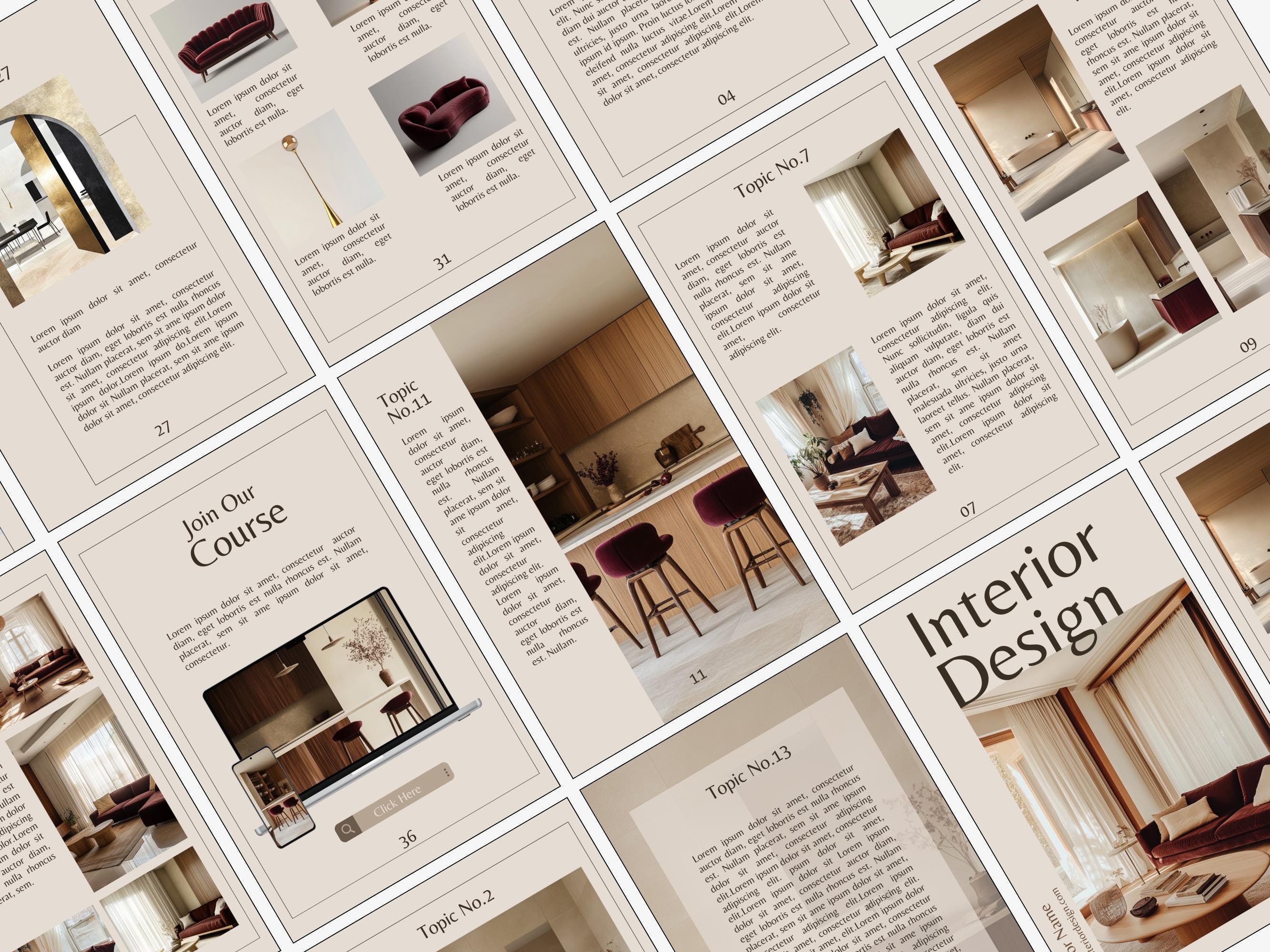 Interior Design Ebook Template Canva Editable Ebook Template Home Decor ...