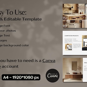 Interior Design Portfolio Template, Minimalist Interior Design Template ...