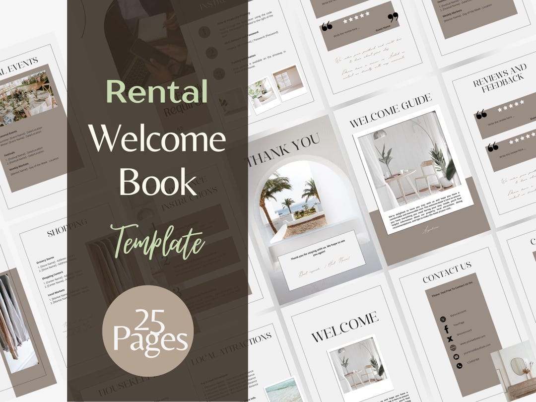 Rental Welcome Book Template Airbnb Welcome Guide Editable Guest Book ...