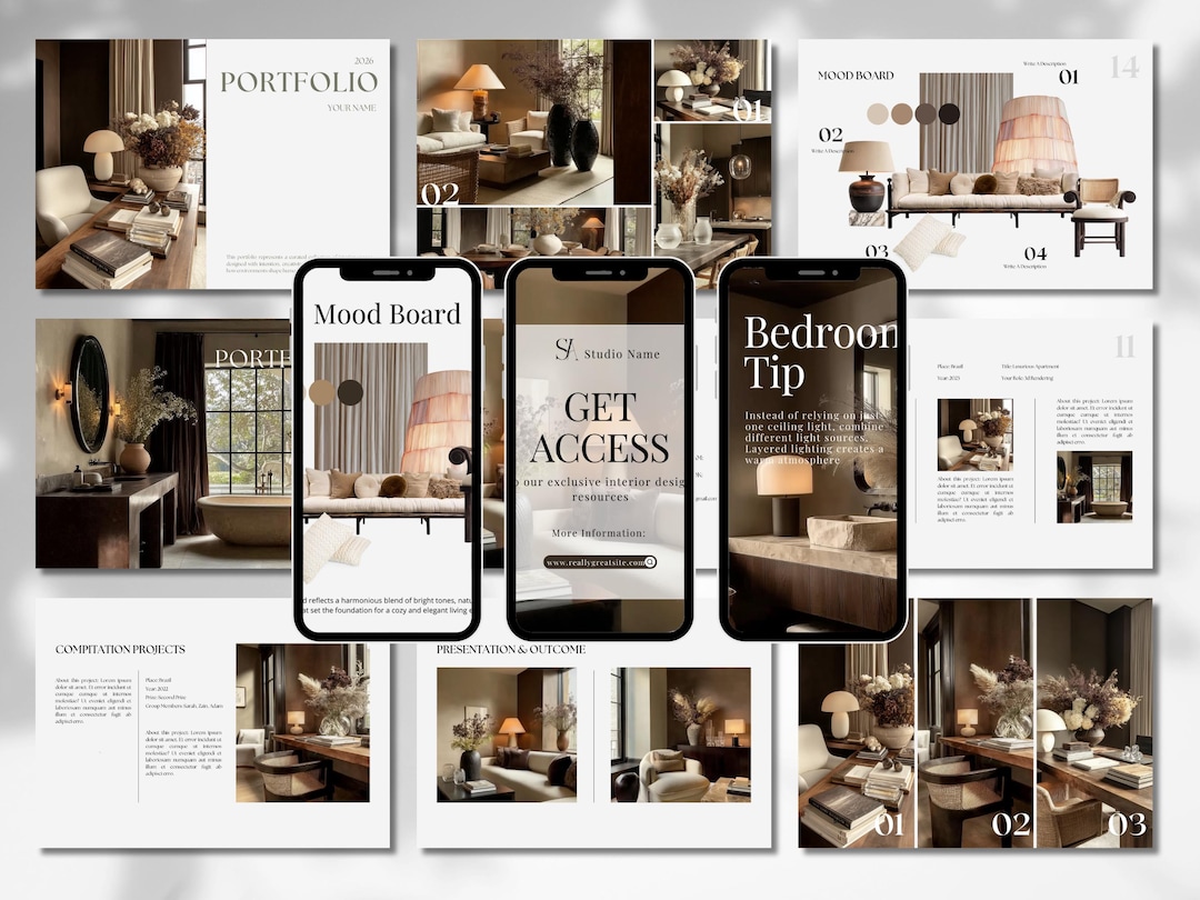Interior Design Bundle Template, Interior Design Digital Product ...