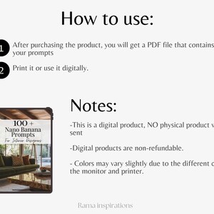 Nano Banana Prompts For Interior Designers, Interior Design AI Prompts, Rendering AI Prompts, Home Decor Templates PDF, Prompts For Interior image 7