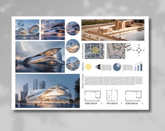 Architecture Poster Canva Template Architecture Presentation Board Template Editable Architecture A0 Sheet Design Project Proposal