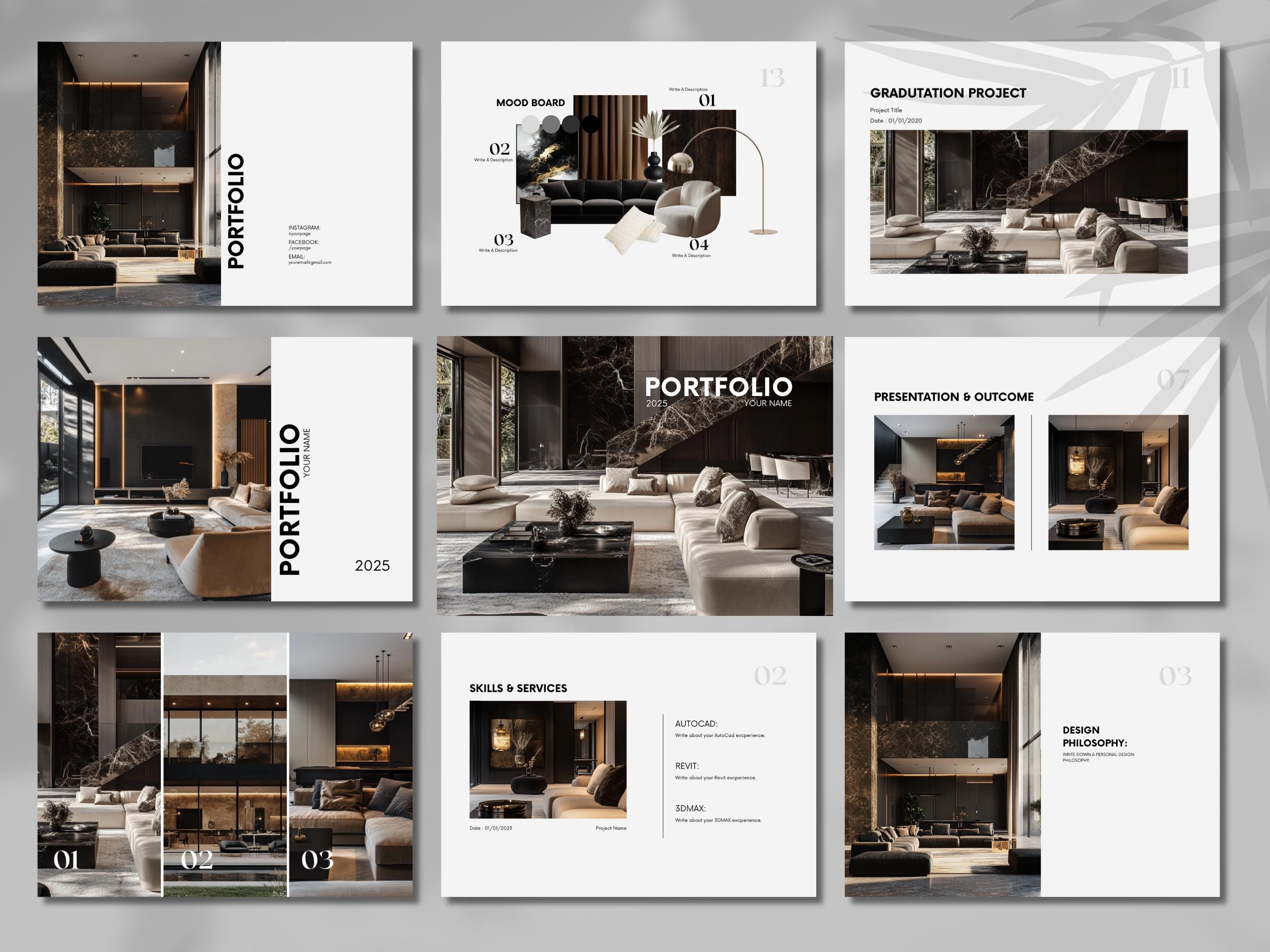 Interior Design Portfolio Template, Luxury Interior Design Template ...