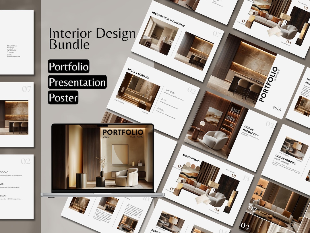 Interior Design Templates, Luxury Interior Design Bundle, Interior ...