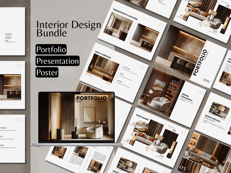 Interior Design Templates, Luxury Interior Design Bundle, Interior ...