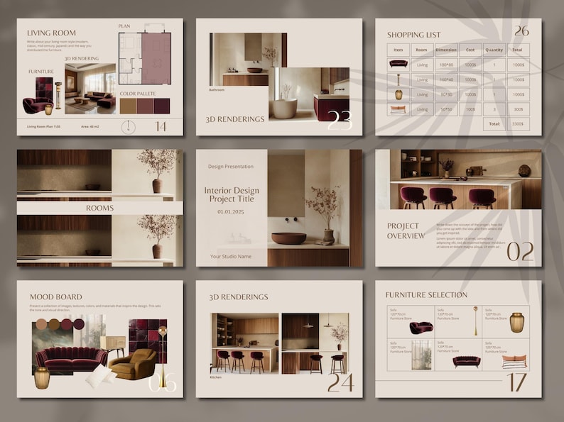 Interior Design Project Proposal Interior Presentation Canva Template ...