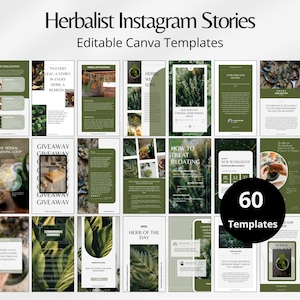 Herbalist Instagram Story Template Herbal Instagram Canva Template Plant Social Media Template Natural Medicine Template Holistic Story