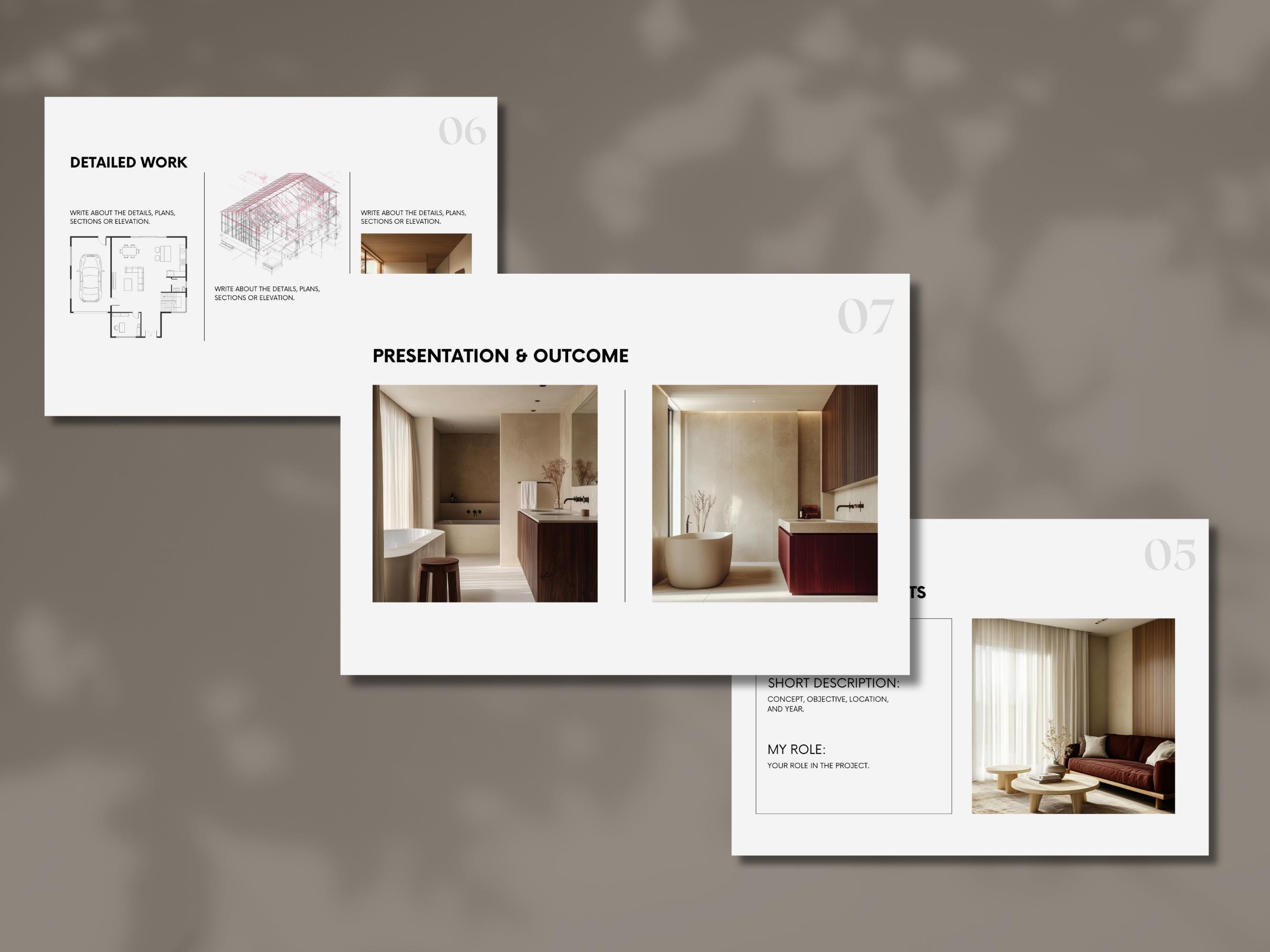 Interior Design Portfolio Template, Minimalist Interior Design Template ...