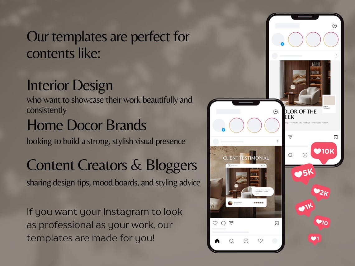 Interior Design Instagram Post Template, Home Decor Social Media ...