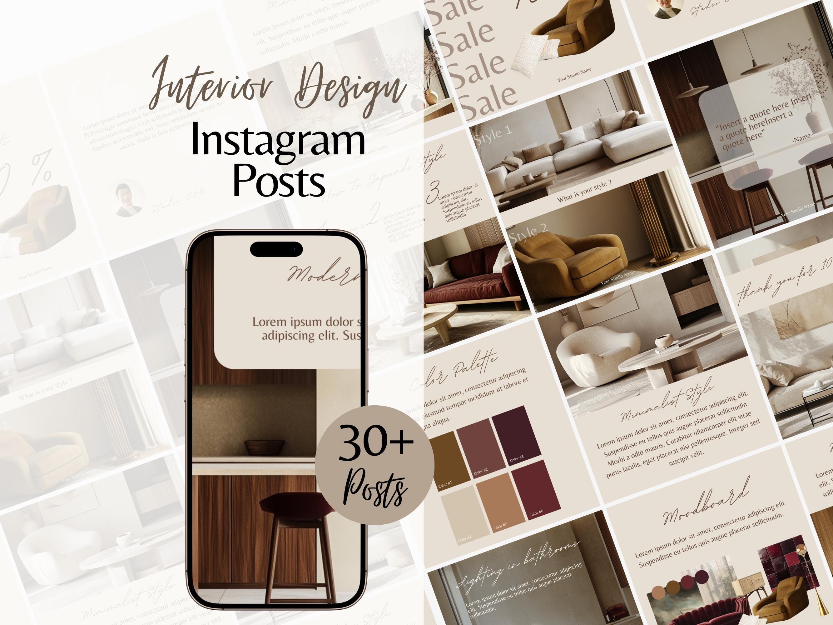 Interior Design Instagram Post Template Home Decor Social Media ...