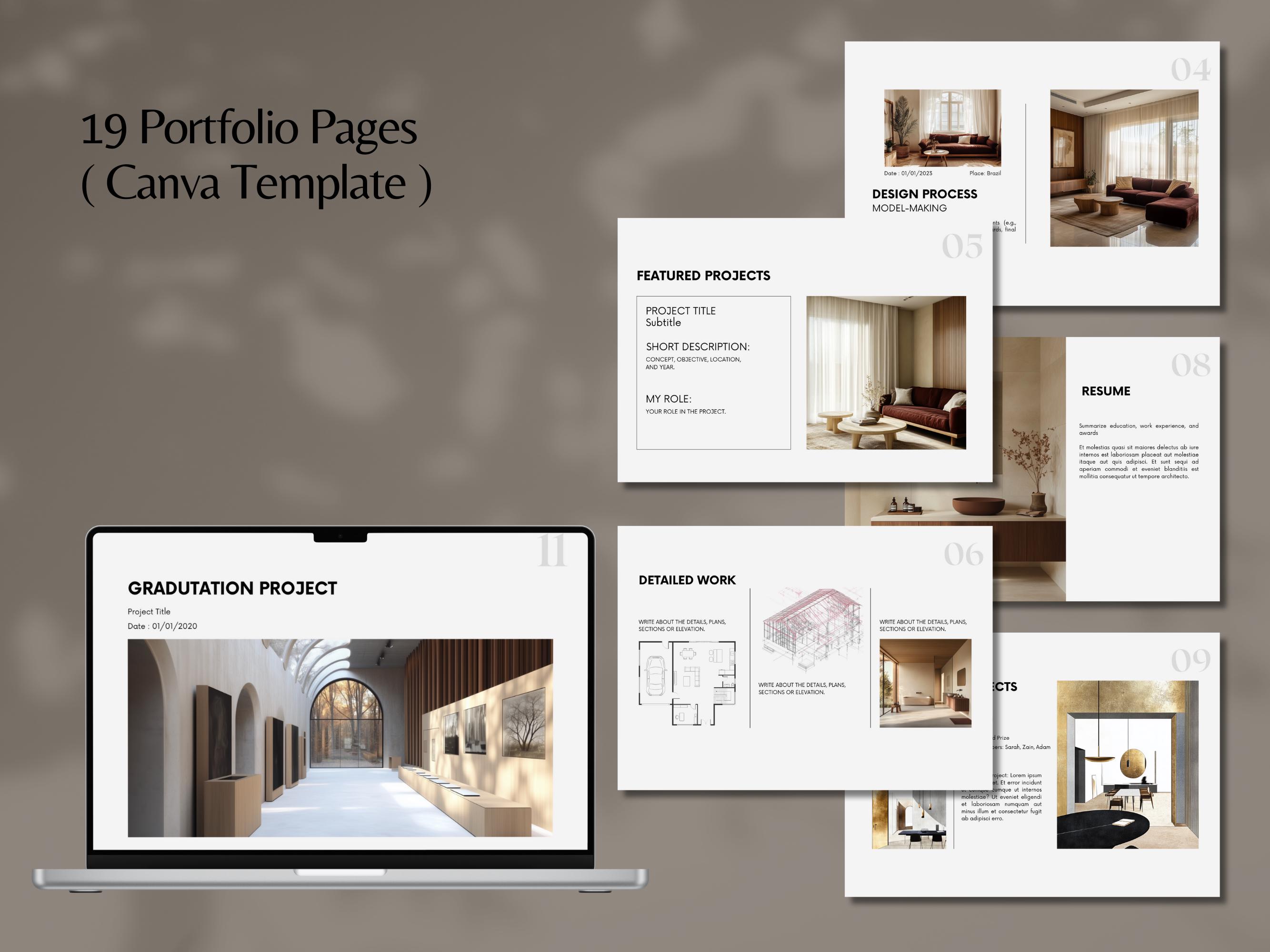 Interior Design Portfolio Template, Minimalist Interior Design Template ...